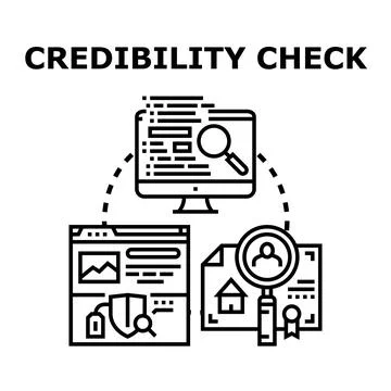Credibility check concept for online verification process Stock Illustration