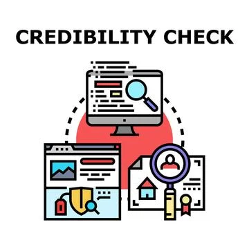 Credibility check concept for online verification process 스톡 일러스트
