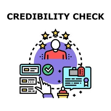 Credibility check concept with person evaluation business Stock Illustration
