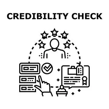 Credibility check concept with person evaluation business Stock Illustration