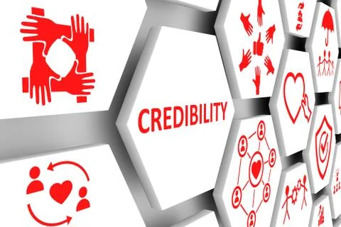 CREDIBILITY concept cell background 3d illustration Stock Illustration