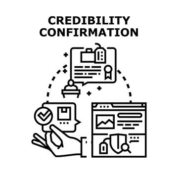 Credibility confirmation security and protection process Illustrazione stock