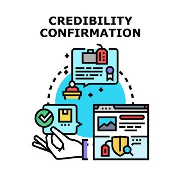 Credibility confirmation security and protection process Illustrazione stock