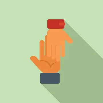Credibility hands icon flat vector. Customer trust Stockillustratie