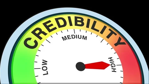 Credibility Level Text or Word  Low and Medium to High Meter Concept Stock Footage 288633559