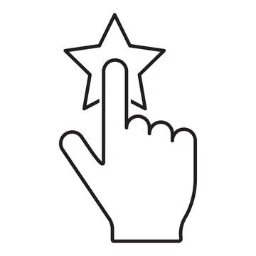 Credibility reputation icon vector hand push the star button  sign for graphi Stock Illustration