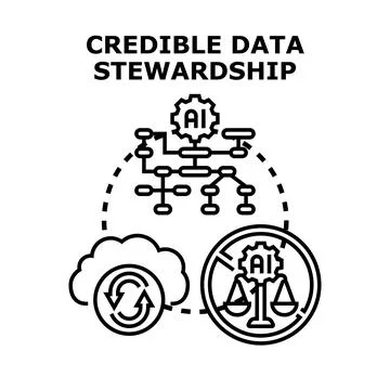 Credible data stewardship ensuring ethical cloud management イラスト素材