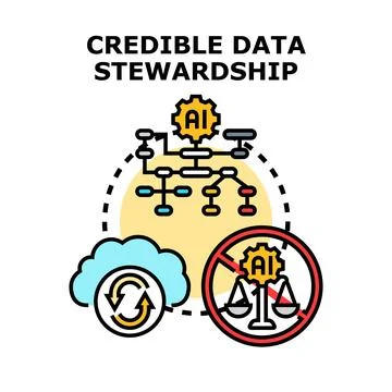 Credible data stewardship ensuring ethical cloud management イラスト素材