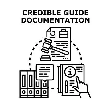 Credible guide documentation for legal compliance and information Stock Illustration
