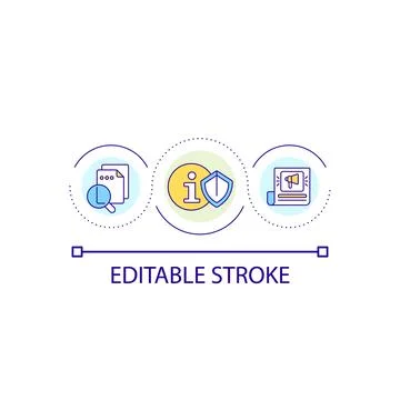 Credible sources of information loop concept icon Stock Illustration