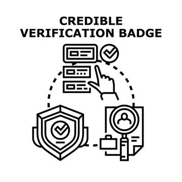 Credible verification badge concept with digital approval Stock Illustration