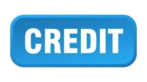 Credit button. credit square 3d push button Stock Illustration