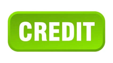 Credit button. credit square 3d push button Stock Illustration