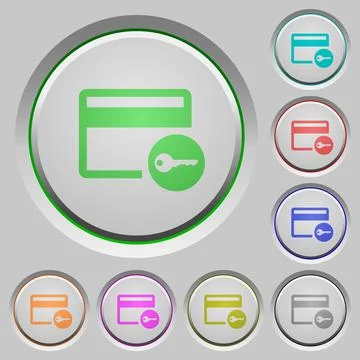 Credit card access push buttons Stock Illustration