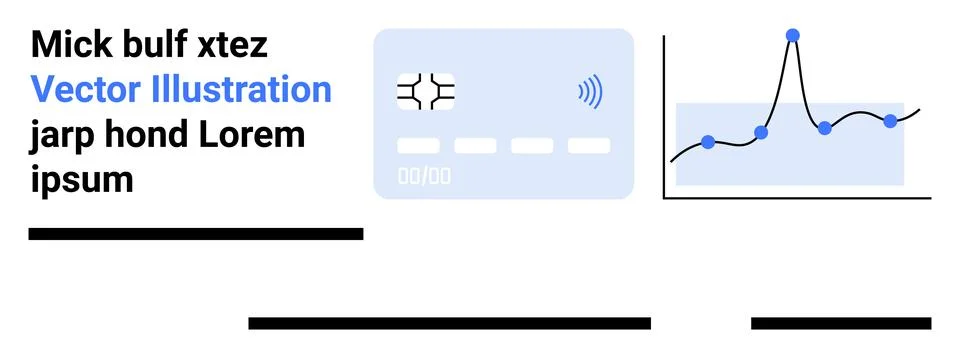 Credit Card and Graph Analytics Vector for Financial Data Representation Illustrazione stock