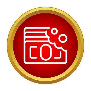 Credit card with bite mark icon representing debt Stockillustratie