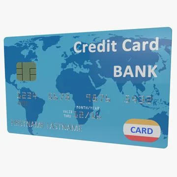 Credit Card Blue 3D Model