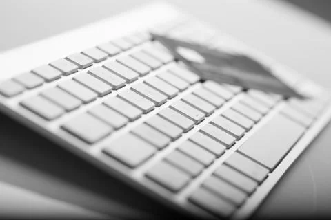 Credit card on a computer keyboard Stock Photos