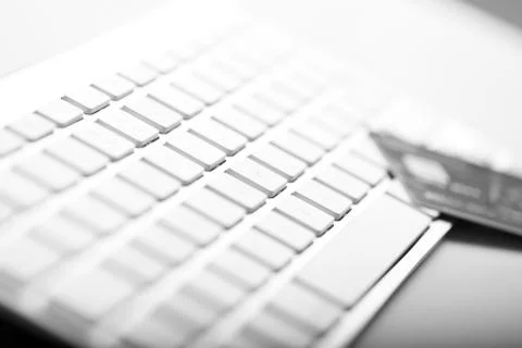 Credit card on a computer keyboard Foto stock