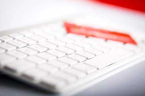 Credit card on a computer keyboard Stock Photos