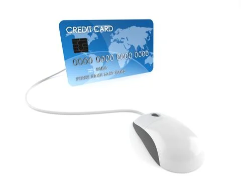 Credit card with computer mouse Stock Illustration