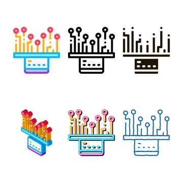 Credit card concept icon forms vector outline Illustrazione stock