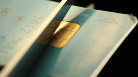 Credit card cut close up studio Stock-Footage 24783761