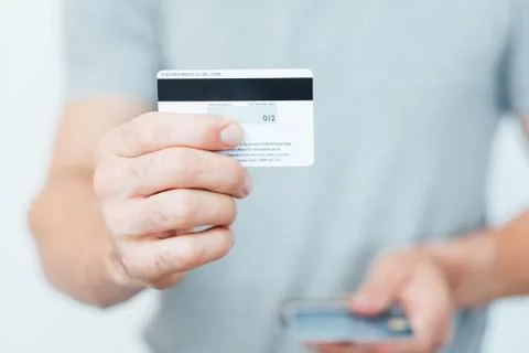 Credit card CVC2 code online banking safety Stock Photos