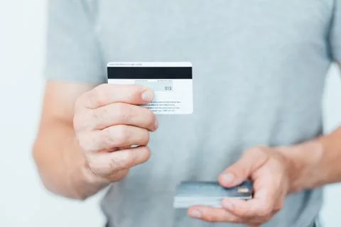 Credit card CVV2 code online payment security Stock Photos
