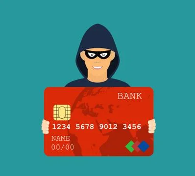 Credit card data phishing, hacker attack Illustrazione stock