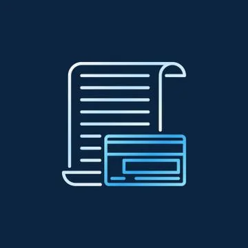 Credit card with Document vector outline colored icon or logo Stock Illustration