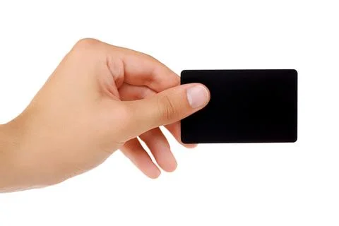 Credit card with empty space hand holding Stock Photos