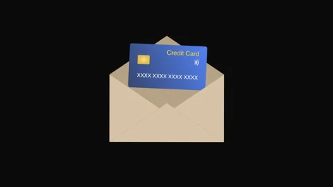 Credit Card in Envelope Animation Vídeo Stock 337323999
