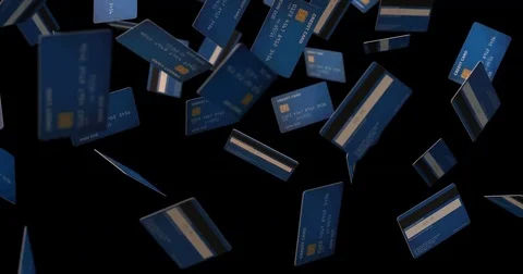 Credit card falling Stockbeeldmateriaal 82443702