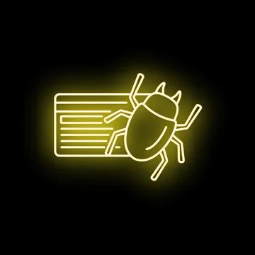 Credit card fraud malware bug neon icon イラスト素材