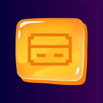 Credit card glossy ui button with pixelated icon Stock Illustration