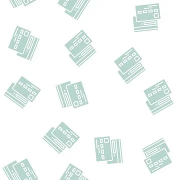 Credit card glyph seamless pattern Stock Illustration