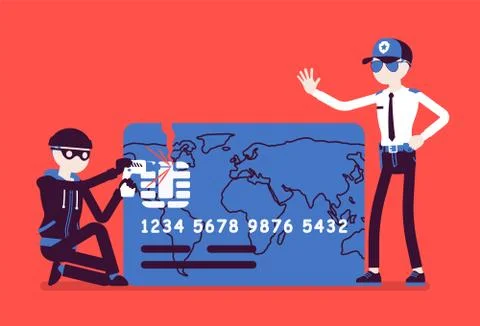 Credit card hacking 스톡 일러스트