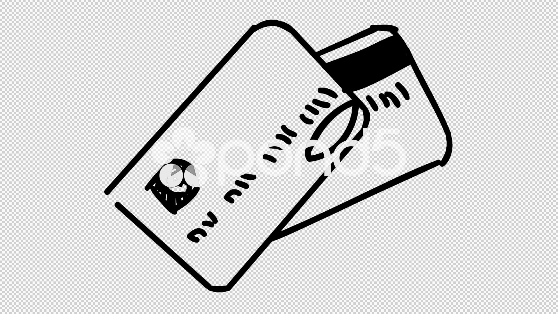 Single sketch bank credit card Royalty Free Vector Image