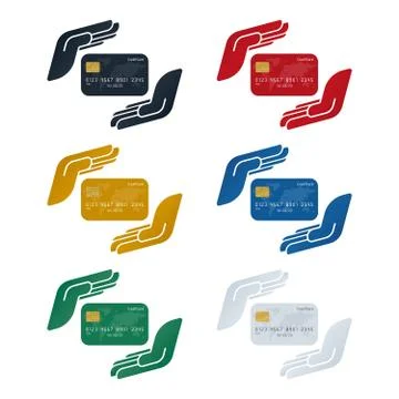 Credit card in hands Stock Illustration