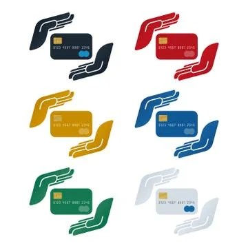 Credit card in hands Stock Illustration