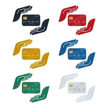 Credit card in hands Stock Illustration