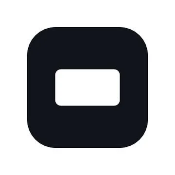 Credit Card Icon Black Rounded Square Button Business Finance Symbol Vector Stock Illustration