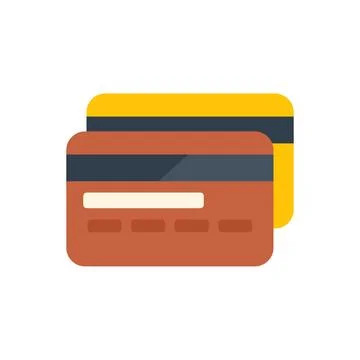 Credit card icon flat vector. Interface ui Illustrazione stock