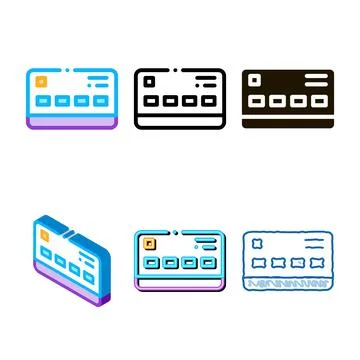 Credit card icon pack vector outline イラスト素材