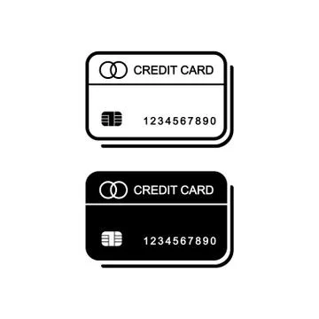 Credit card icon vector logo design black symbol isolated on white background Stock Illustration