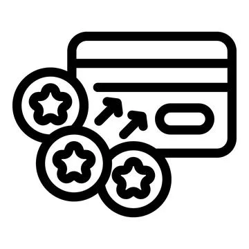 Credit card increasing loyalty program status with stars Stock Illustration