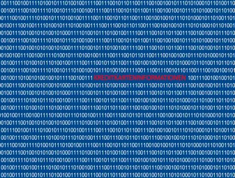 Credit card informations and binary codes 스톡 일러스트
