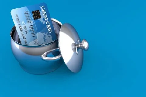 Credit card inside kitchen pot イラスト素材
