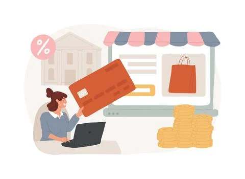 Credit card isolated concept vector illustration. イラスト素材